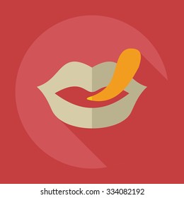 Flat modern design with shadow icons lips