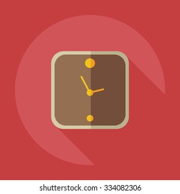 Flat modern design with shadow icons clock