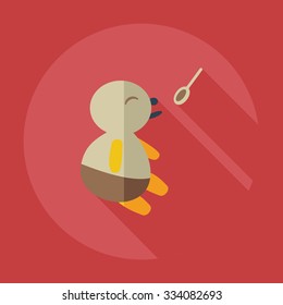 Flat modern design with shadow icons children