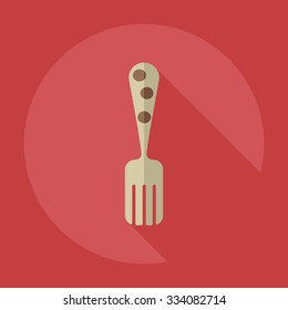 Flat modern design with shadow icons dessert fork
