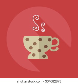 Flat modern design with shadow icons cup