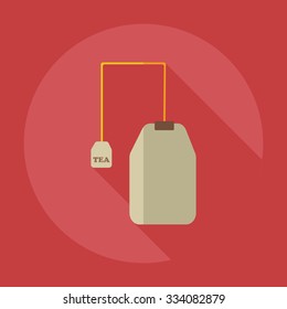 Flat modern design with shadow icons tea bag