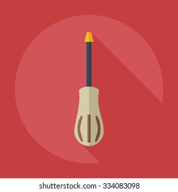 Flat modern design with shadow icons screwdriver