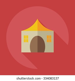 Flat modern design with shadow icons country house