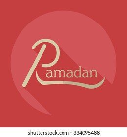 Flat modern design with shadow icons Ramadan