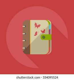 Flat modern design with shadow icons notebook