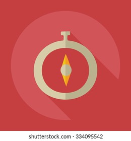 Flat modern design with shadow icons compass