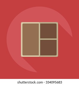 Flat modern design with shadow icons window