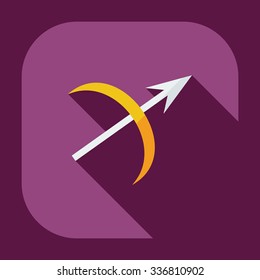 Flat modern design with shadow icons Sagittarius