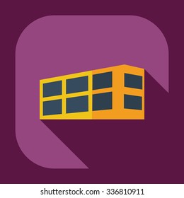 Flat modern design with shadow icons building