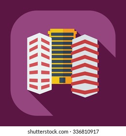 Flat modern design with shadow icons building