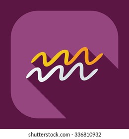 Flat modern design with shadow icons Aquarius