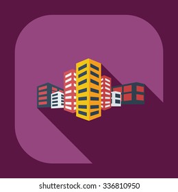 Flat modern design with shadow icons building