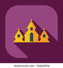 Flat modern design with shadow icons church