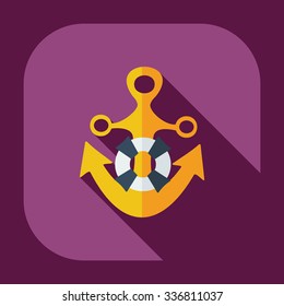 Flat modern design with shadow icons anchor