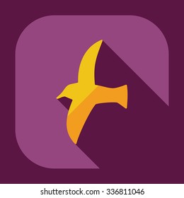 Flat modern design with shadow icons seagull