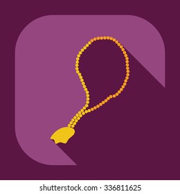 Flat modern design with shadow icons rosary 