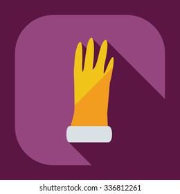 Flat modern design with shadow icons gloves