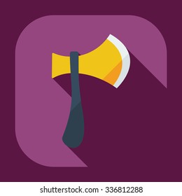 Flat modern design with shadow icons axe