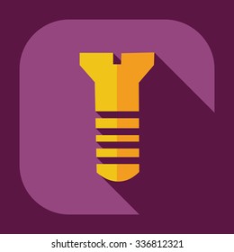 Flat modern design with shadow icons screw