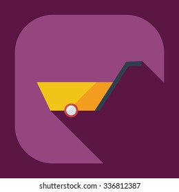 Flat modern design with shadow icons wheelbarrow