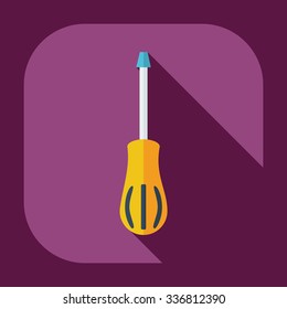 Flat modern design with shadow icons screwdriver