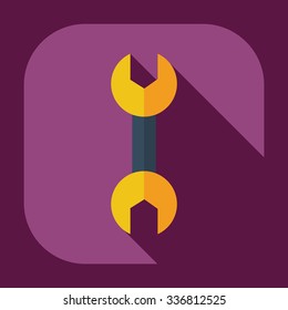 Flat modern design with shadow icons wrench