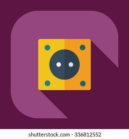 Flat modern design with shadow icons socket
