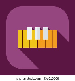 Flat modern design with shadow icons piano