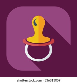 Flat modern design with shadow icons soother