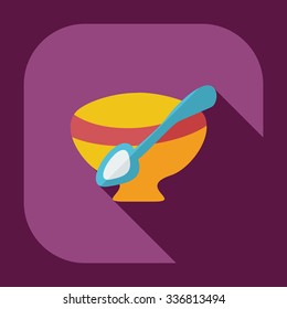 Flat modern design with shadow icons bowl