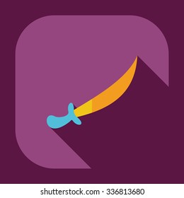 Flat modern design with shadow icons sword