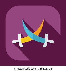 Flat modern design with shadow icons sword