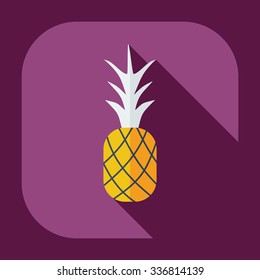 Flat modern design with shadow icons pineapple