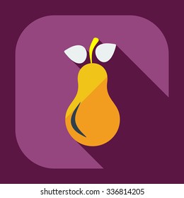 Flat modern design with shadow icons pear