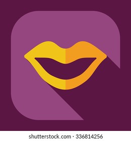 Flat modern design with shadow icons lips