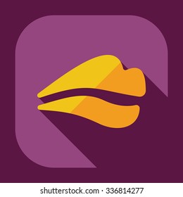 Flat modern design with shadow icons lips