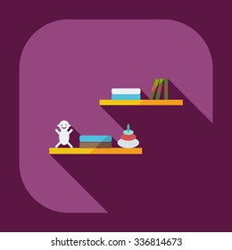 Flat modern design with shadow icons books