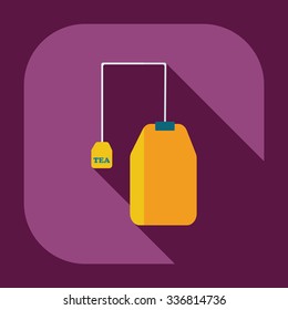 Flat modern design with shadow icons tea bag