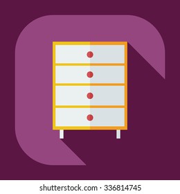 Flat modern design with shadow icons commode