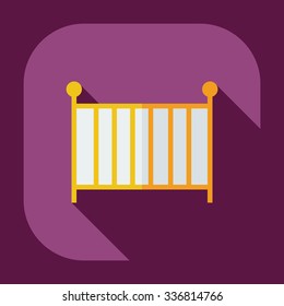 Flat modern design with shadow icons cot