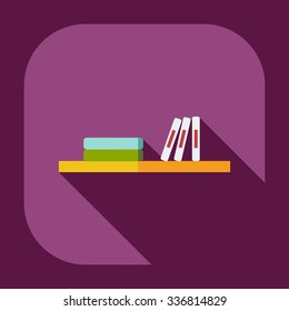 Flat modern design with shadow icons books