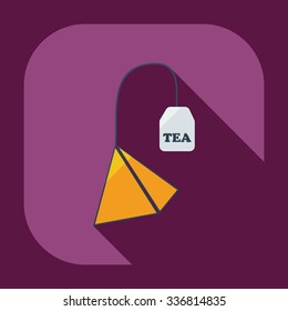 Flat modern design with shadow icons tea bag