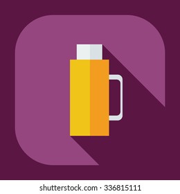 Flat modern design with shadow icons thermos