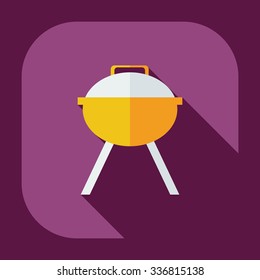 Flat modern design with shadow icons barbecues