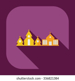 Flat modern design with shadow icons church