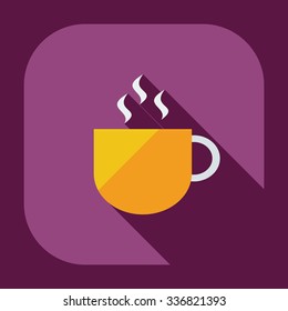 Flat modern design with shadow icons coffee