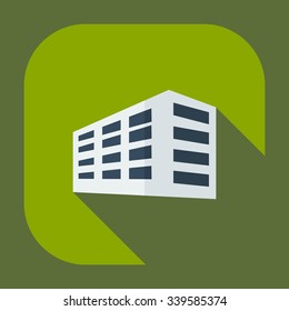 Flat modern design with shadow icons building