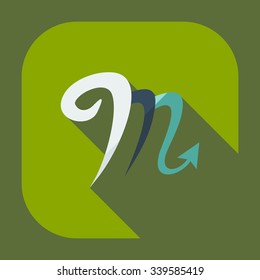 Flat modern design with shadow icons scorpion