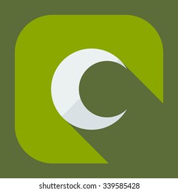 Flat modern design with shadow icons moon